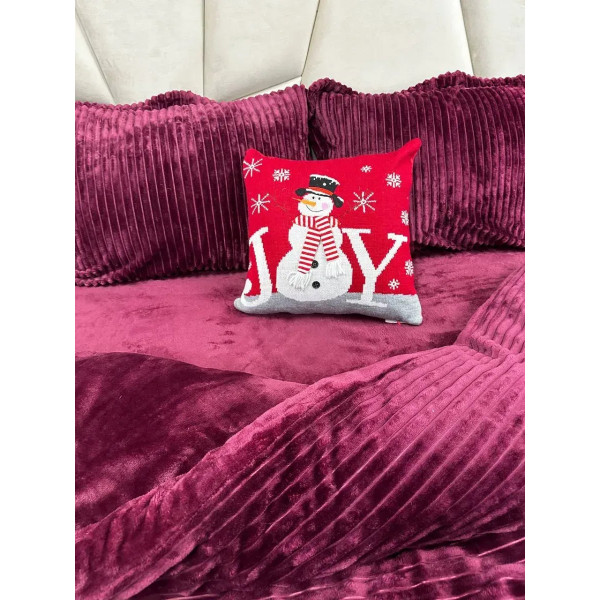 Подушка новорічна 3D Сніговик червоний 19277 40х40 см