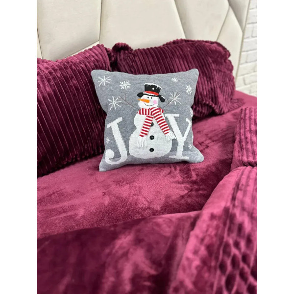 Подушка новорічна 3D Сніговик сірий 19278 40х40 см