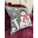 Подушка новорічна 3D Сніговик сірий 19278 40х40 см