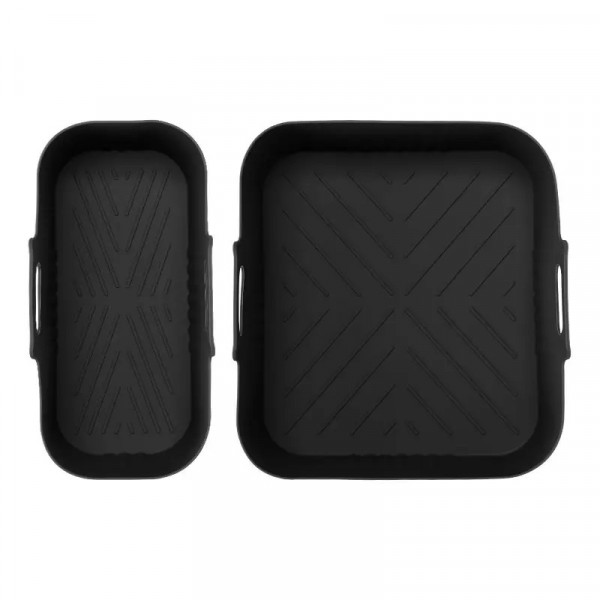 Набір форм в аерогриль прямокутна та квадратна силіконові 19398 2 шт чорний