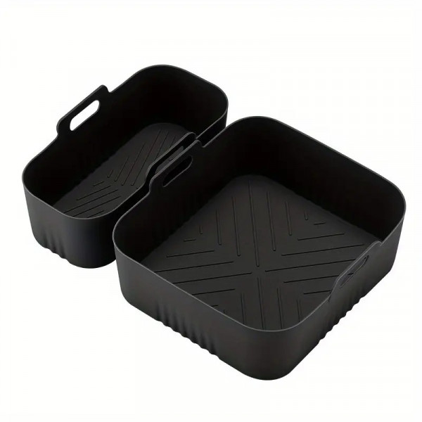 Набір форм в аерогриль прямокутна та квадратна силіконові 19398 2 шт чорний