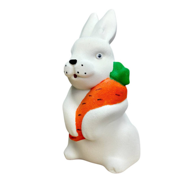 Фігура новорічна Зайчик 19424 28 см біла Фігура новорічна Зайчик 19424 28 см біла