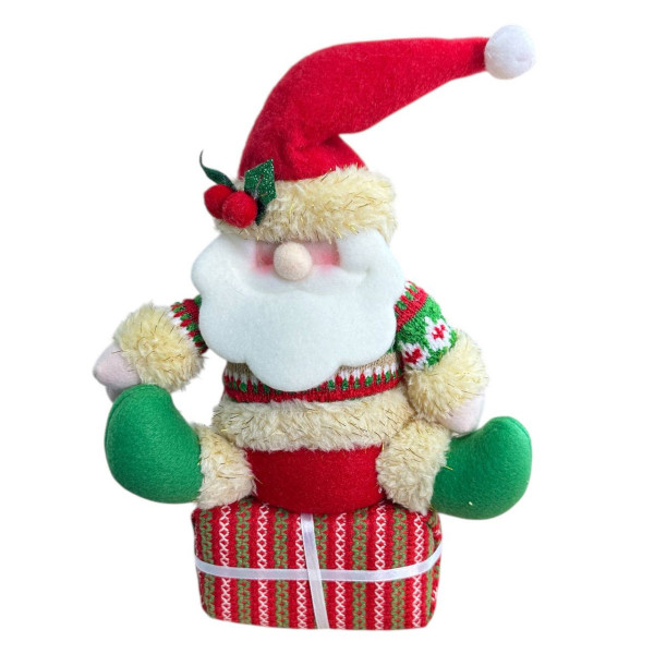 Фігура новорічна Санта на подарунку 19423 Фігура новорічна Санта на подарунку 19423