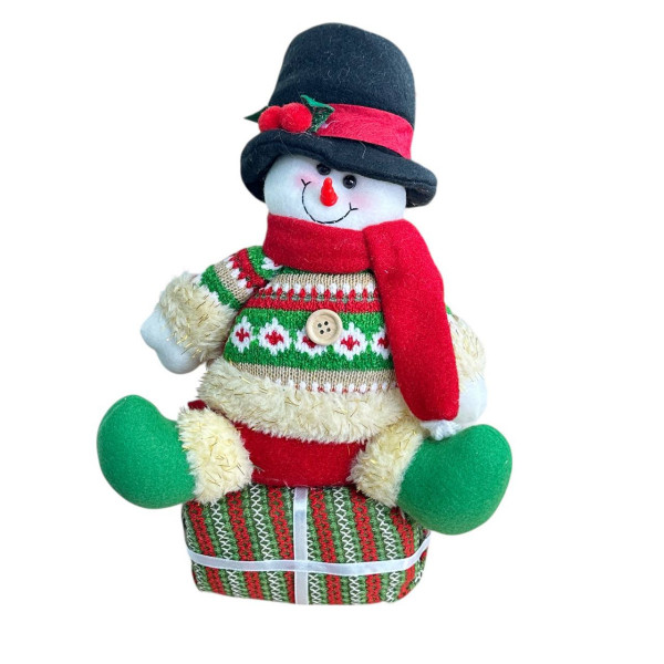 Фігура новорічна Сніговик на подарунку 19422 Фігура новорічна Сніговик на подарунку 19422