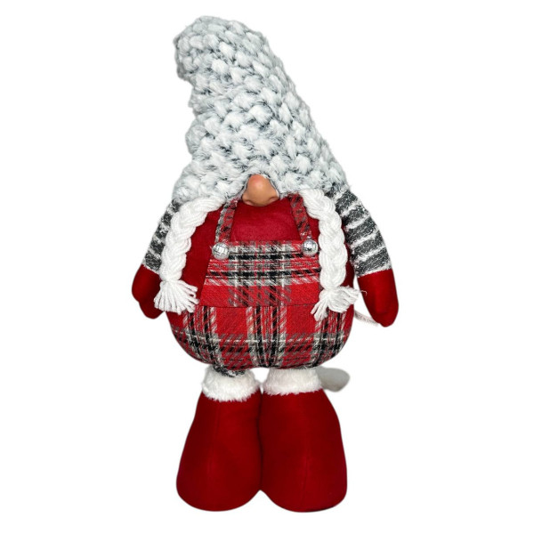 Фігура новорічна телескопічна Гном дівчинка 19413 57-80 см Фігура новорічна телескопічна Гном дівчинка 19413 57-80 см