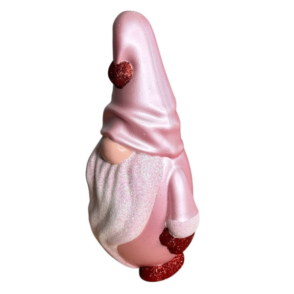 Фігура новорічна Гном 19436 30 см рожева