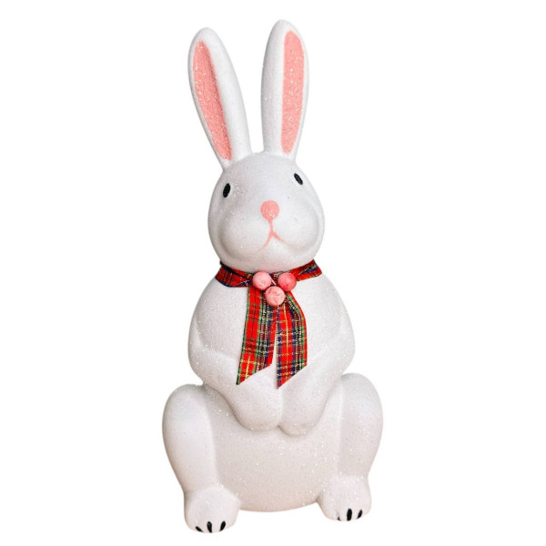 Фігура новорічна Зайчик 19437 30 см біла Фігура новорічна Зайчик 19437 30 см біла