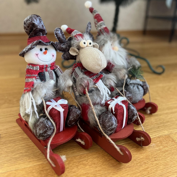 Фігура новорічна Stenson Santa&Сo M17248 19476 25х30 см Фігура новорічна Stenson Santa&Сo M17248 19476 25х30 см