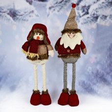 Фігура новорічна телескопічна Stenson Santa Snowman R95917 19465 35-60 см