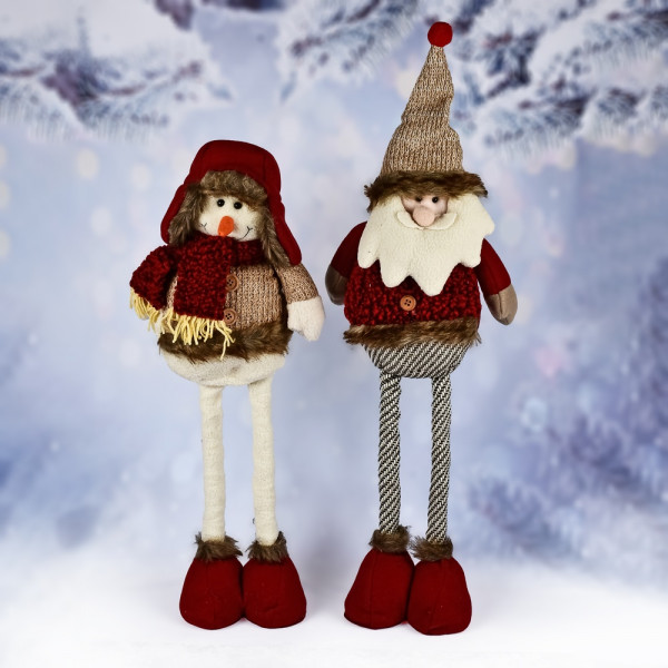 Фігура новорічна телескопічна Stenson Santa Snowman R95917 19465 35-60 см Фігура новорічна телескопічна Stenson Santa Snowman R95917 19465 35-60 см