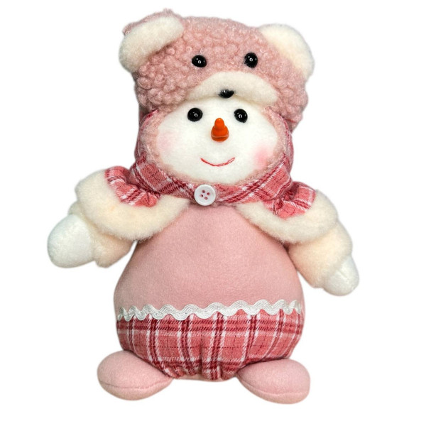 Фігура новорічна телескопічна Stenson Ніжний Сніговик R90763 19442 18 см