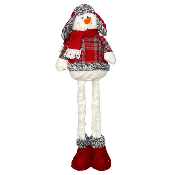 Фігура новорічна телескопічна Stenson Сніговічок R95917 19439 35-60 см Фігура новорічна телескопічна Stenson Сніговічок R95917 19439 35-60 см
