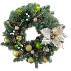 Вінок штучний різдвяний зелений 19594 40 см салатовий