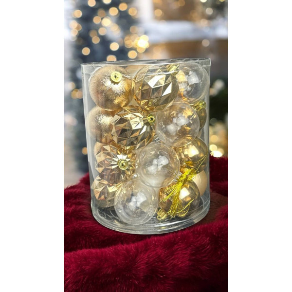Набір іграшок на ялинку P9726-G 14650 6 см 26 шт золотистый