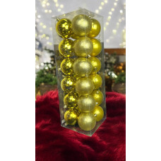 Набір іграшок на ялинку 14667 8 см 24 шт золотистий