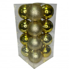 Набір іграшок на ялинку K19-31 19457 8 см 16 шт золотистий