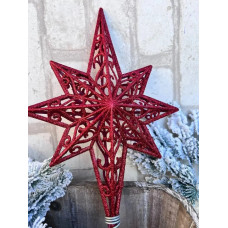 Верхівка на ялинку Зірка 14709 40 см червона