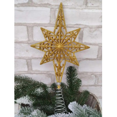 Верхівка на ялинку Зірка 14710 40 см золотиста