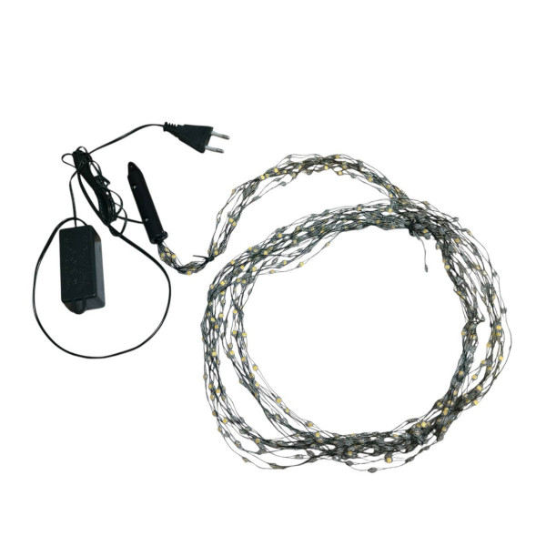 Гірлянда світлодіодна від мережі із зеленим проводом Хвіст Y20-37WW 19610 2 м 200 LED теплий жовтий