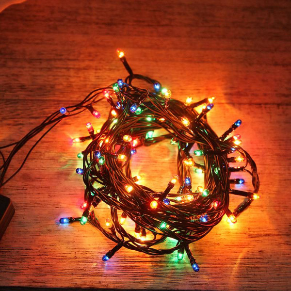 Гірлянда світлодіодна від мережі із чорним проводом Y25-02 19601 3.5 м 100 LED мультиколор