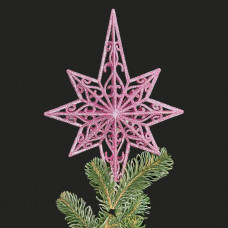 Верхівка на ялинку Зірка 19621 40 см рожева
