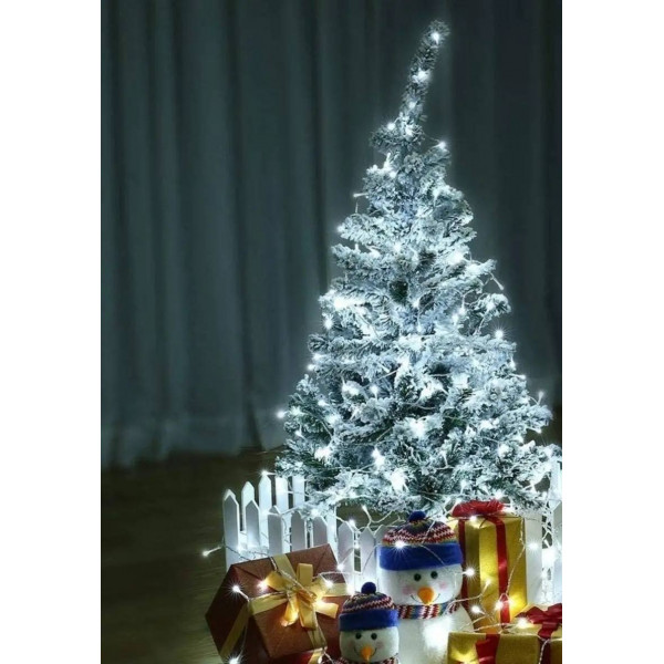 Гірлянда світлодіодна від мережі з білим проводом Y 25-04W 19639 8 м 200 LED холодний білий