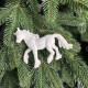 Іграшка на ялинку Кінь 19612 12х10 см білий з оксамитом
