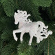 Іграшка на ялинку Кінь 19615 10х9 см білий з блискітками