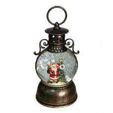 Куля новорічна декоративна Дед Мороз, що світиться 19623 10х23 см тепла жовта