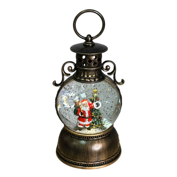 Куля новорічна декоративна світиться Дед Мороз 19623 10х23 см тепла жовта