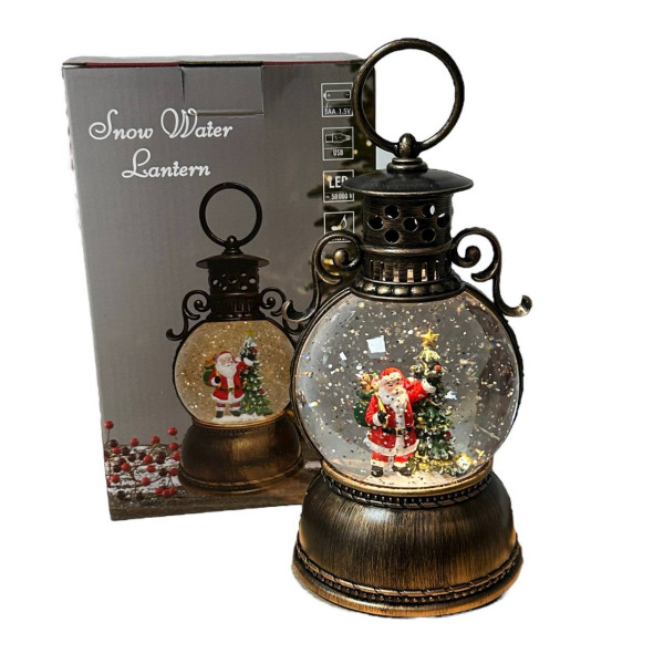 Куля новорічна декоративна світиться Дед Мороз 19623 10х23 см тепла жовта