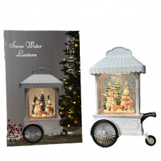 Куля новорічна декоративна світиться Візок новорічний 19624 21х13 см білий