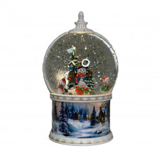 Куля новорічна декоративна що світиться Сніговик 19626 10х16 см