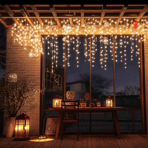 Гірлянда світлодіодна від мережі Штора Водоспад Y-014WW 19663 2х1.5 м теплий жовтий