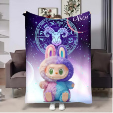 Плед 3D авторський зі знаком зодіаку Гороскопчик з Лабубу-Овен 32241 160х200 см