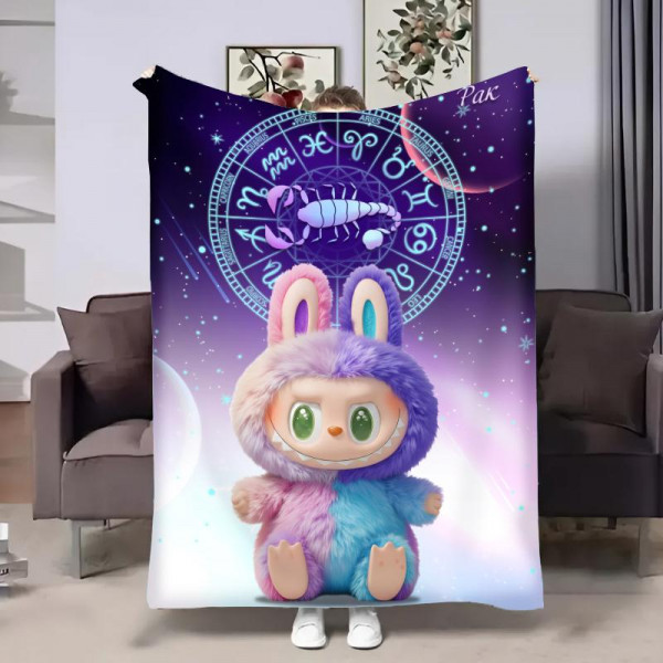 Плед 3D авторський зі знаком зодіаку Гороскопчик з Лабубу-Рак 32245 180х215 см