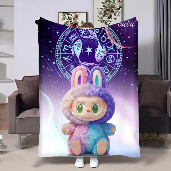 Плед 3D авторський зі знаком зодіаку Гороскопчик з Лабубу-Риби 32247 160х200 см