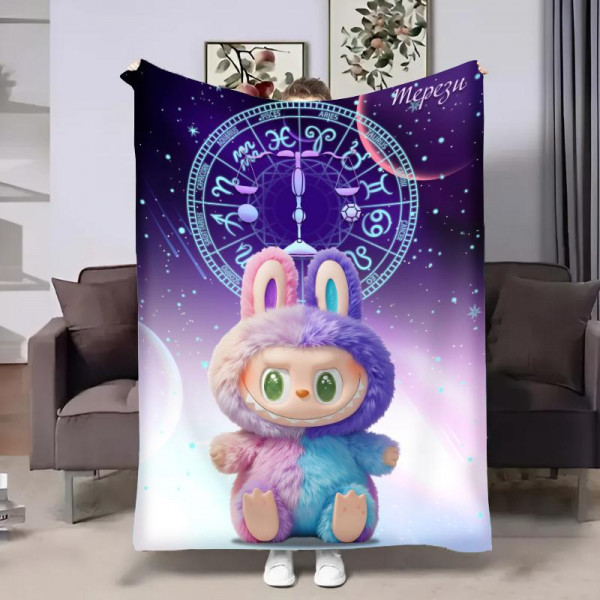 Плед 3D авторський зі знаком зодіаку Гороскопчик з Лабубу-Терези 32259 160х200 см