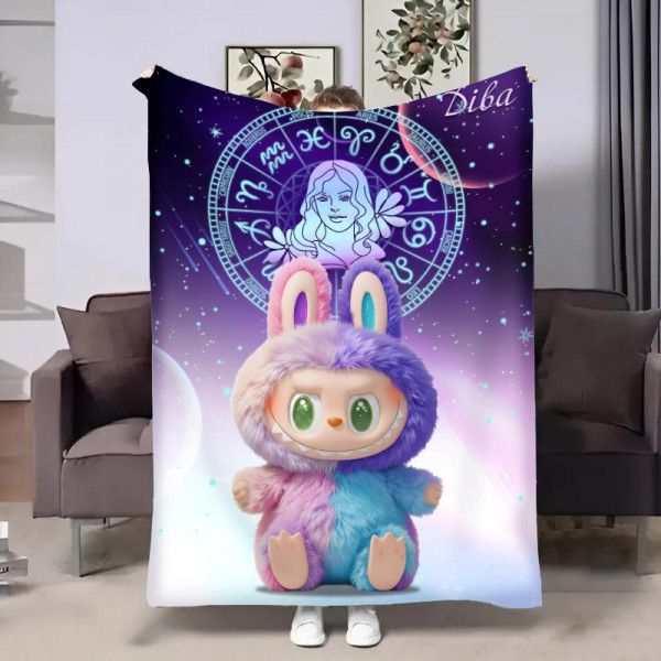 Плед 3D авторський зі знаком зодіаку Гороскопчик з Лабубу-Діва 32232 160х200 см