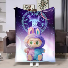 Плед 3D авторський зі знаком зодіаку Гороскопчик з Лабубу-Телець 32255 135х160 см