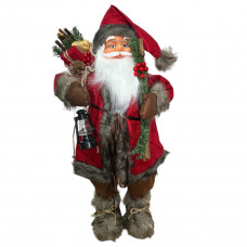 Фігура новорічна Санта 19673 65 см червона з коричневими