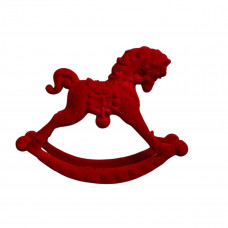 Іграшка на ялинку Кінь 19689 12х9 см червона