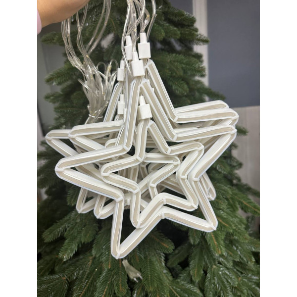 Гірлянда світлодіодна від мережі штора Зірки Y-0103WW 19703 1.5х2.5 м теплий жовтий