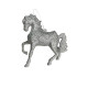 Іграшка на ялинку Кінь 19697 9х10 см сріблястий