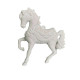 Іграшка на ялинку Кінь 19699 9х10 см білий з блискітками