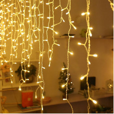Гірлянда світлодіодна від мережі Штора Бахрома Y-20-56WW 19720 3х0.3-0.5-0.7 м 120 LED теплий жовтий