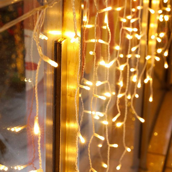Гірлянда світлодіодна від мережі Штора Бахрома Y-20-56WW 19720 3х0.3-0.5-0.7 м 120 LED теплий жовтий