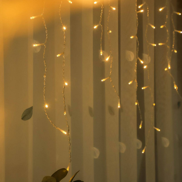 Гірлянда світлодіодна від мережі Штора Бахрома Y20-57WW 19713 1.5х0.5 м 144 LED теплий жовтий