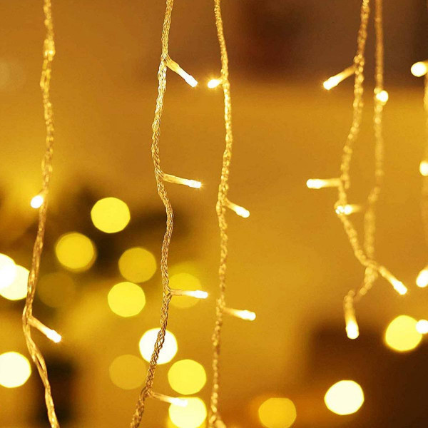 Гірлянда світлодіодна від мережі Штора Бахрома Y20-57WW 19713 1.5х0.5 м 144 LED теплий жовтий