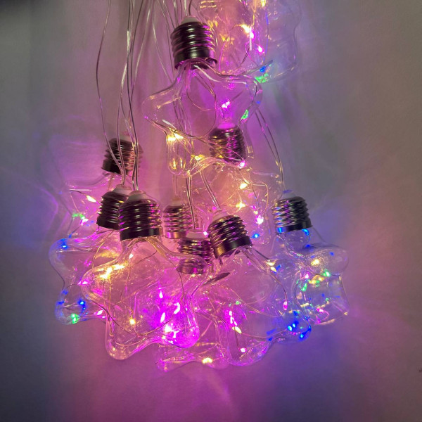 Гірлянда світлодіодна від мережі Штора Зірки Y-20-66M 19721 3х0.5 м 10 LED мультиколор